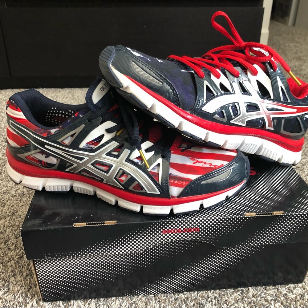 Asics gel blur 33 usa Olympic flag rare sz 9.5